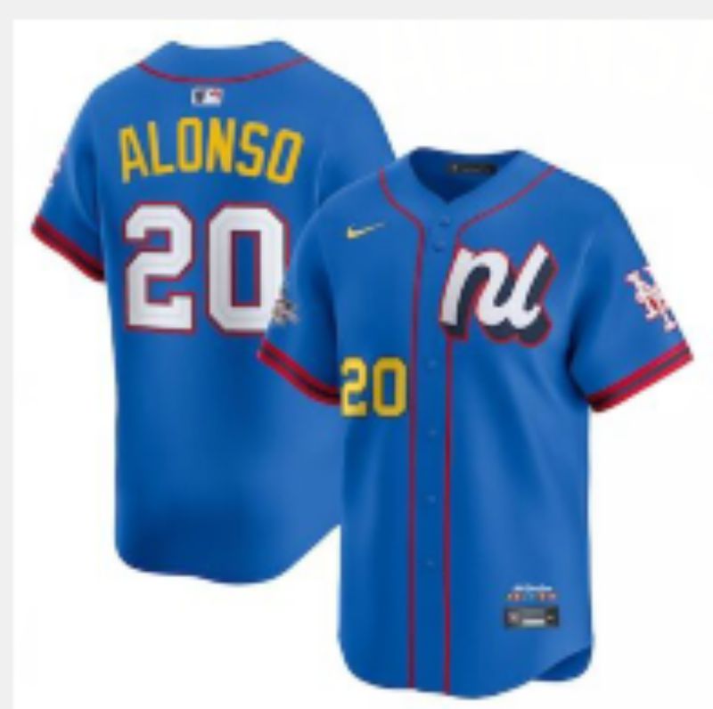 Men 2025 New York Mets #20 Alonso Blue All star Nike MLB Jersey style 6->new york mets->MLB Jersey